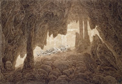Skeleton in the Cave by Caspar David Friedrich